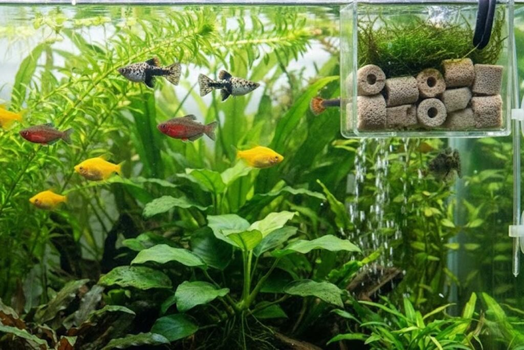 Ciclagem acelerada com bactérias comerciais